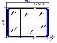 Зеркальный шкаф Aqwella Милан Mil.04.10